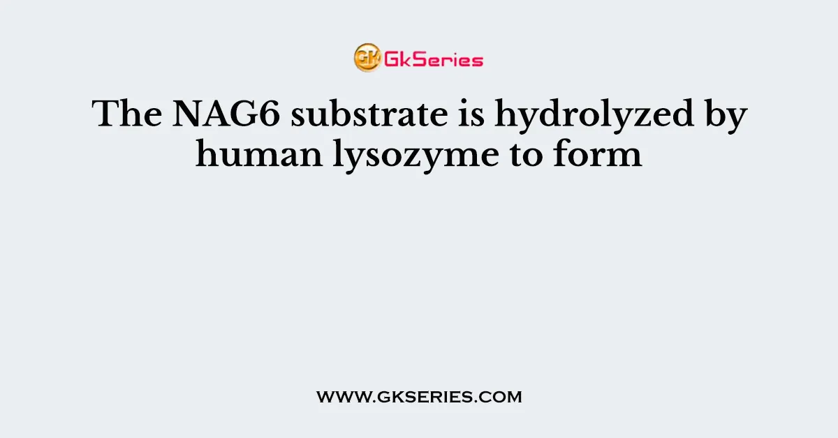 The NAG6 substrate is hydrolyzed by human lysozyme to form