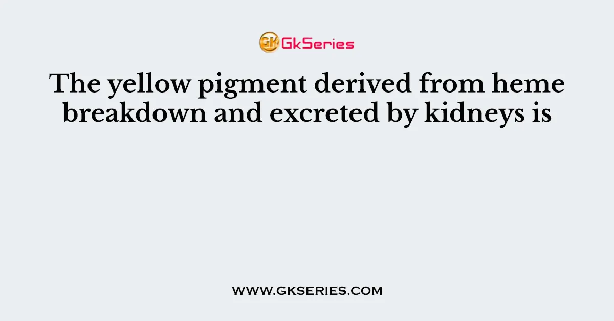 The yellow pigment derived from heme breakdown and excreted by kidneys is