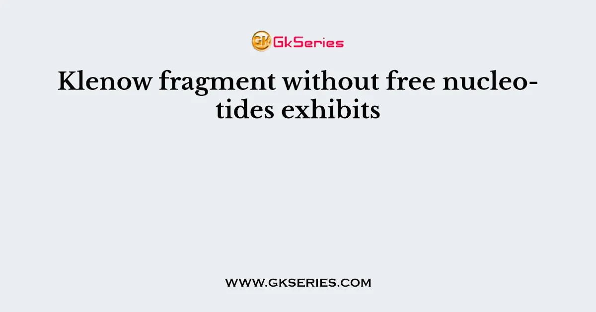 Klenow fragment without free nucleotides exhibits