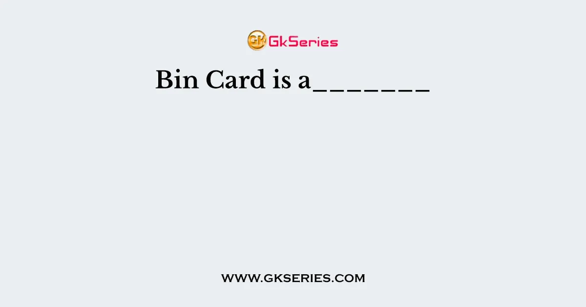 Bin Card is a_______