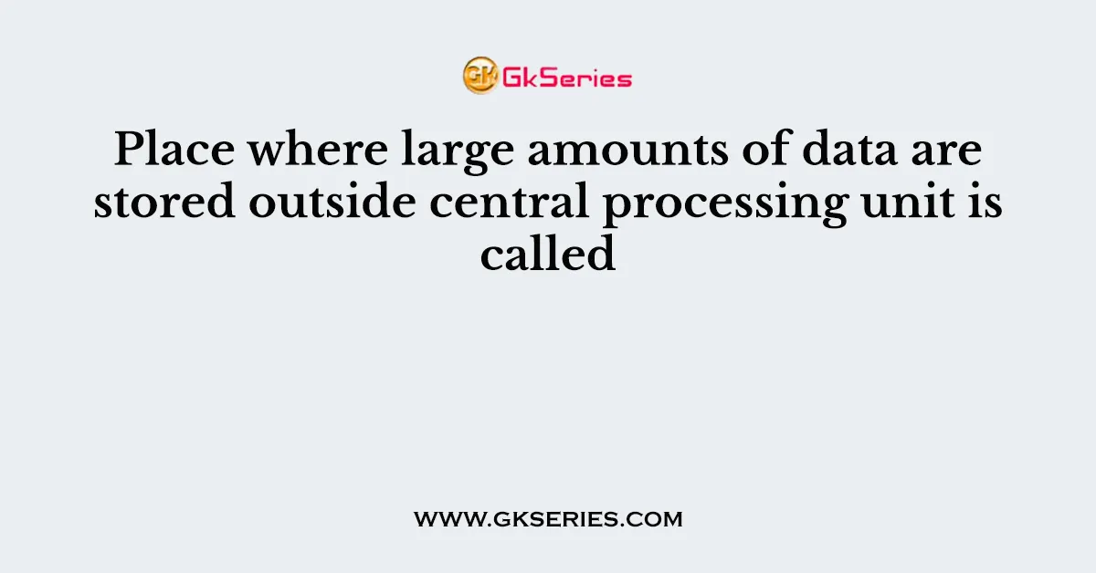Place where large amounts of data are stored outside central processing unit is called