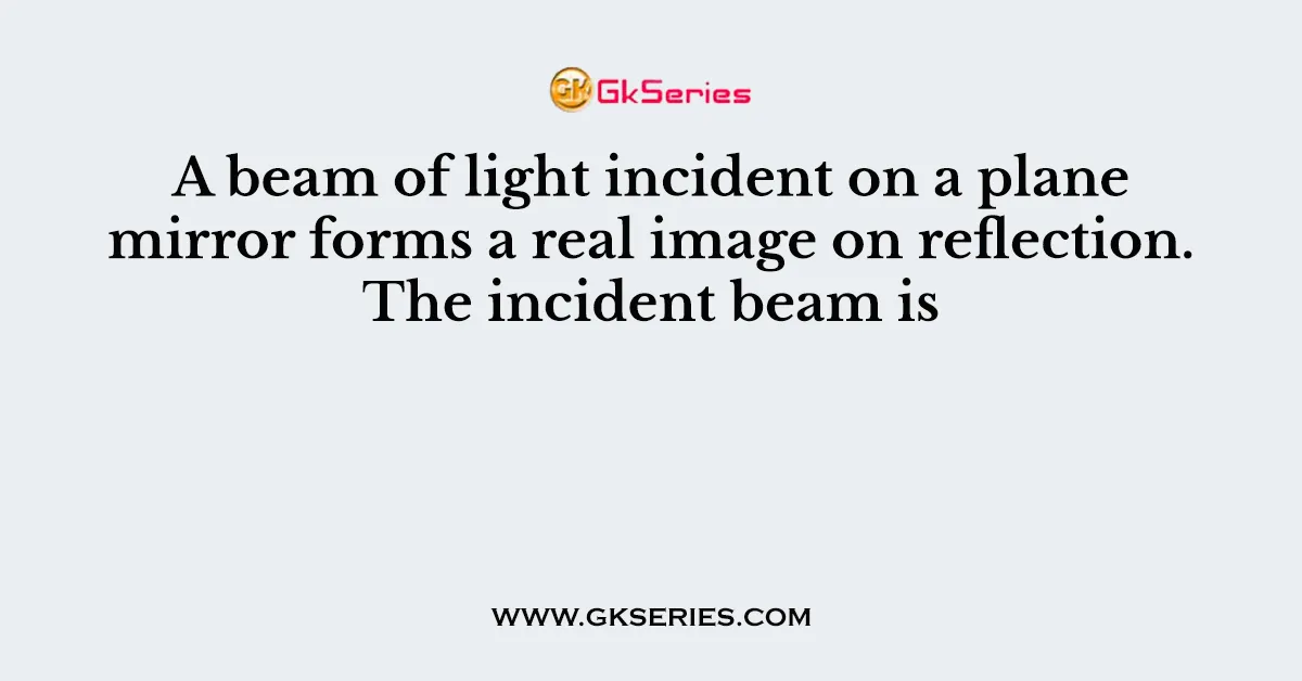 A beam of light incident on a plane mirror forms a real image on reflection. The incident beam is