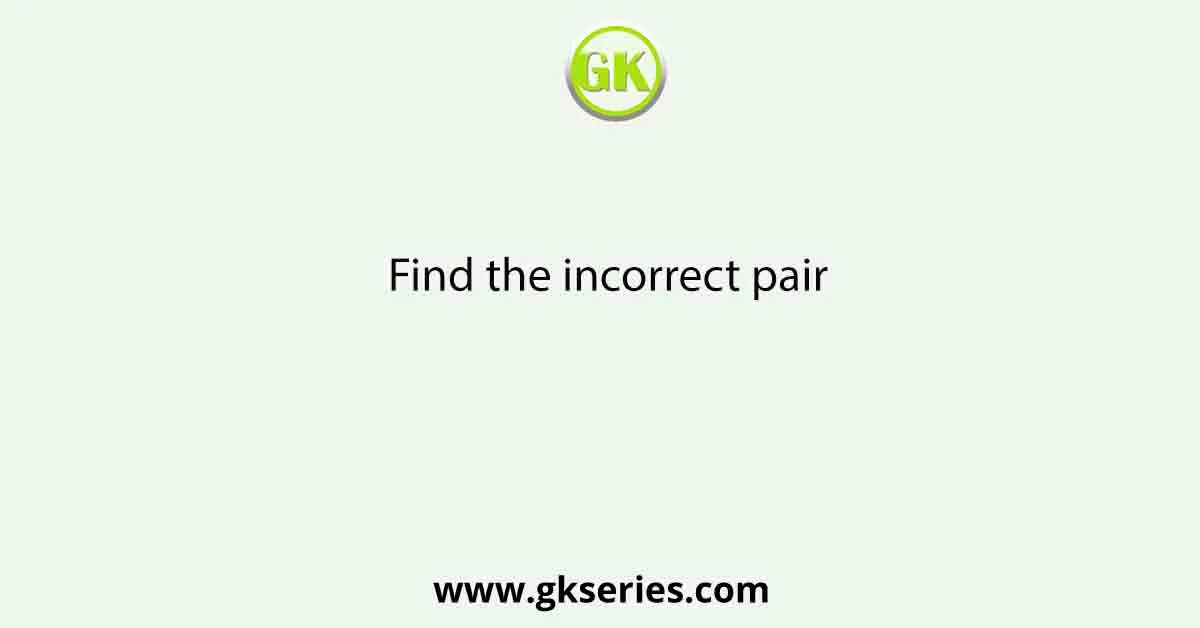 Find The Incorrect Pair