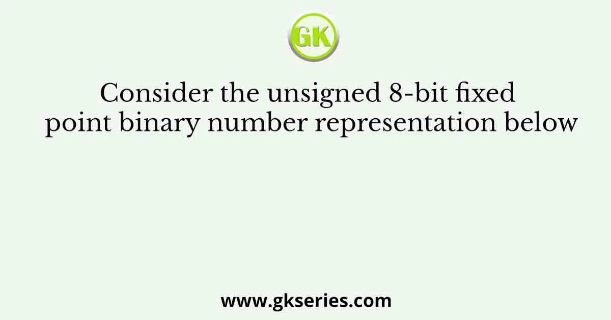 Consider the unsigned 8-bit fixed point binary number representation below