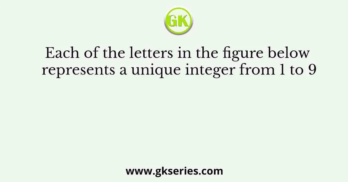 Each of the letters in the figure below represents a unique integer from 1 to 9