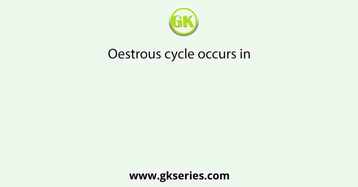 Oestrous cycle occurs in