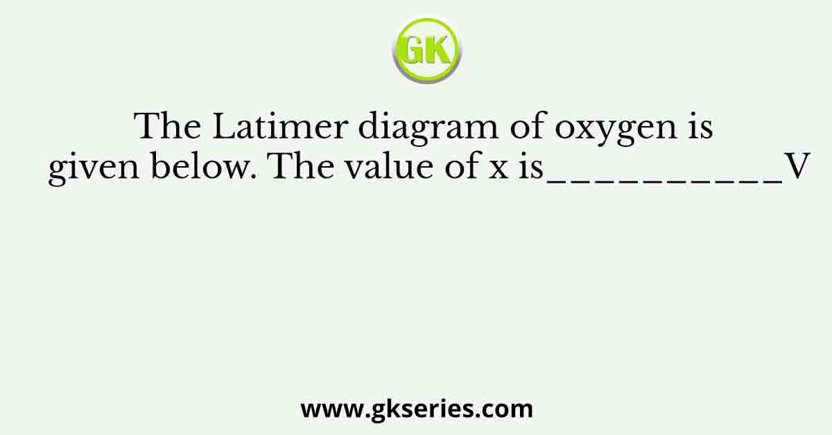 The Latimer diagram of oxygen is given below. The value of x is__________V