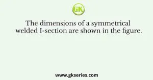 The dimensions of a symmetrical welded I-section are shown in the figure.