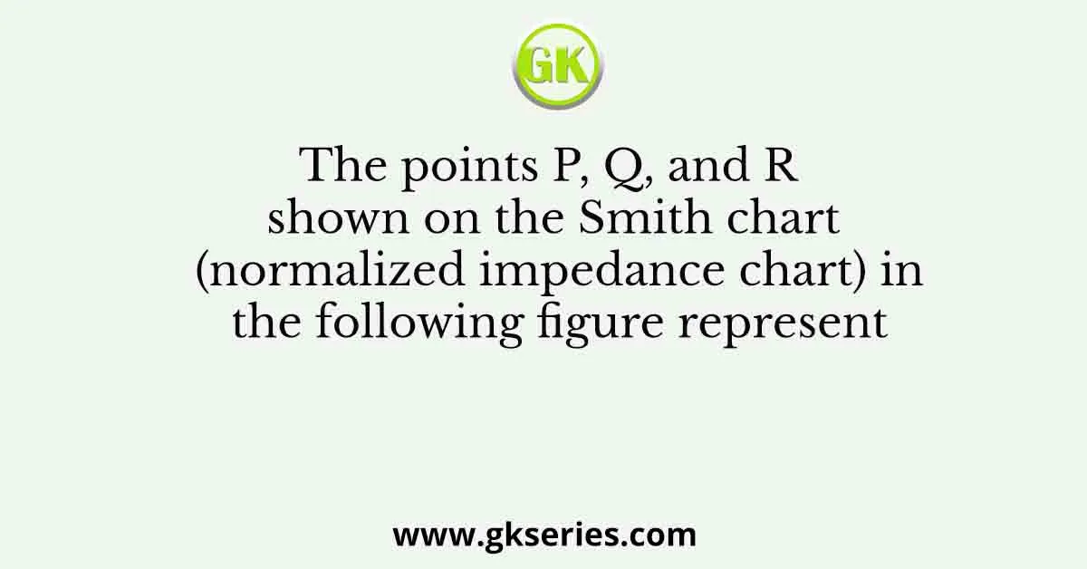 The points P, Q, and R shown on the Smith chart (normalized impedance chart) in the following figure represent