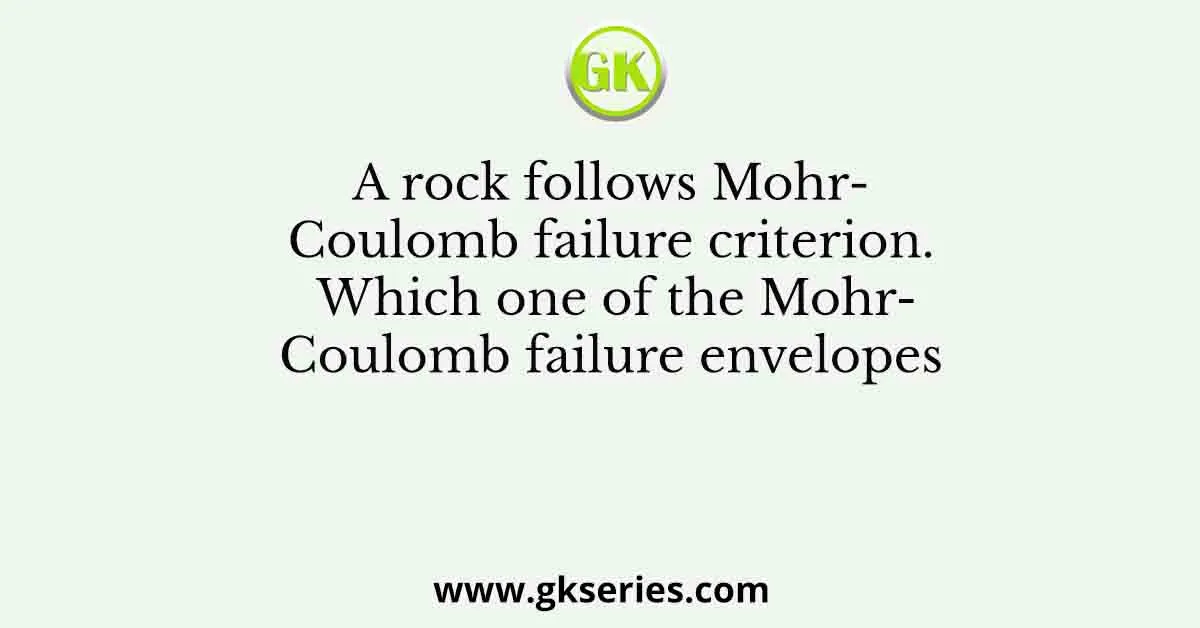 A rock follows Mohr-Coulomb failure criterion. Which one of the Mohr-Coulomb failure envelopes