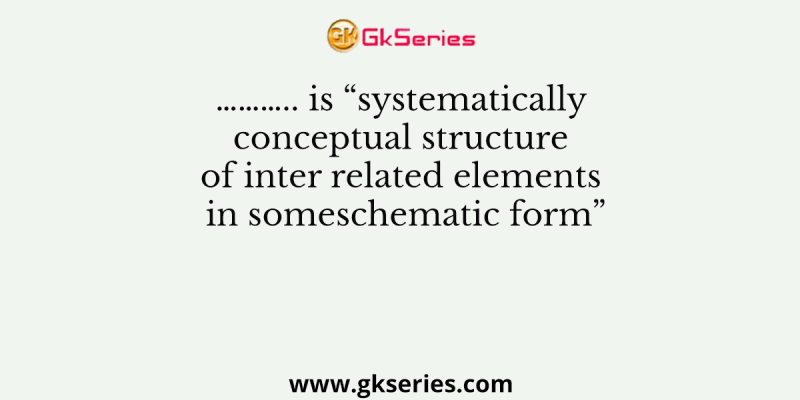 ……….. is “systematically conceptual structure of inter related elements in someschematic form”