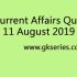 Current Affairs Quiz 12 August 2019