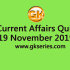Current Affairs Quiz 20 November 2019