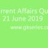 Current Affairs Quiz – 22 June 2019