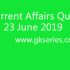Current Affairs Quiz – 22 June 2019