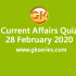 Daily Current Affairs Quiz 27 February 2020