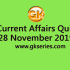 Current Affairs Quiz 29 November 2019