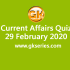 Daily Current Affairs Quiz 28 February 2020