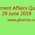 Current Affairs Quiz – 28 June 2019