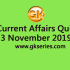 Current Affairs Quiz 4 November 2019