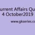 Current Affairs Quiz 3 October 2019