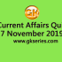 Current Affairs Quiz 6 November 2019