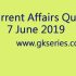 Current Affairs Quiz – 6 June 2019