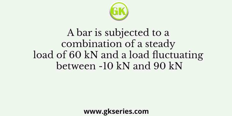 A bar is subjected to a combination of a steady load of 60 kN and a load fluctuating between -10 kN and 90 kN