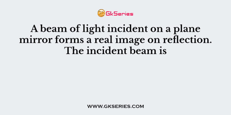 A beam of light incident on a plane mirror forms a real image on reflection. The incident beam is