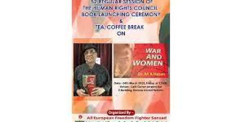 A book titled “War & Women” written by Dr MA Hasan released
