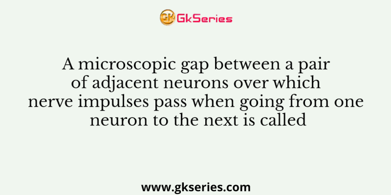 A microscopic gap between a pair of adjacent neurons over which nerve impulses pass when going from one neuron to the next is called
