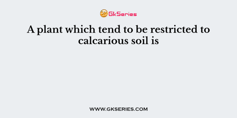 A plant which tend to be restricted to calcarious soil is