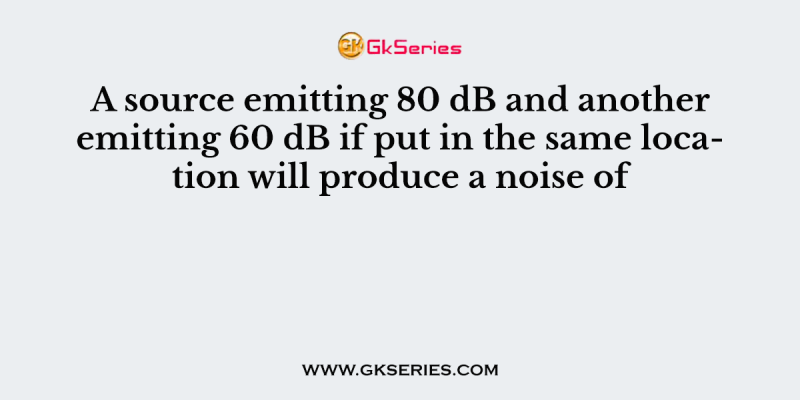 A source emitting 80 dB and another emitting 60 dB if put in the same location will produce a noise of