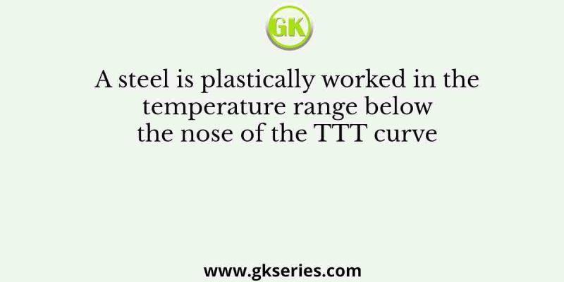 A steel is plastically worked in the temperature range below the nose of the TTT curve