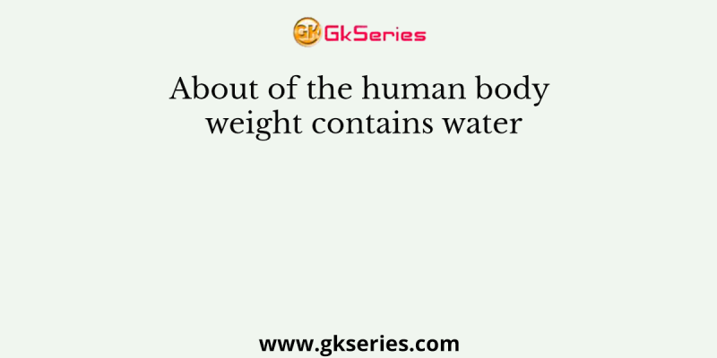 About of the human body weight contains water