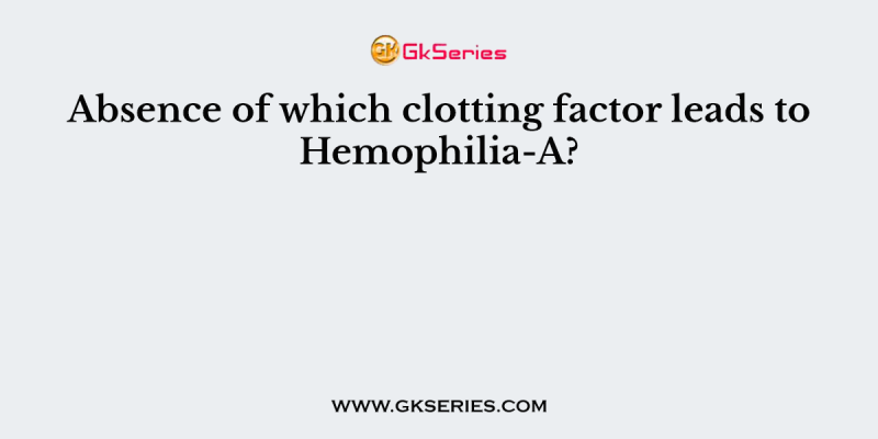 Absence of which clotting factor leads to Hemophilia-A?