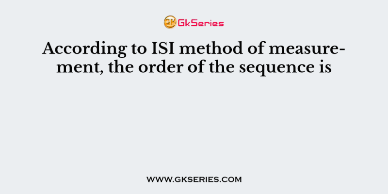 According to ISI method of measurement, the order of the sequence is