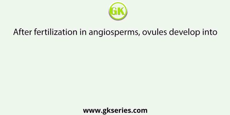 After fertilization in angiosperms, ovules develop into