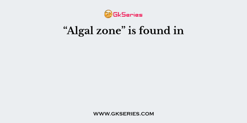 “Algal zone” is found in
