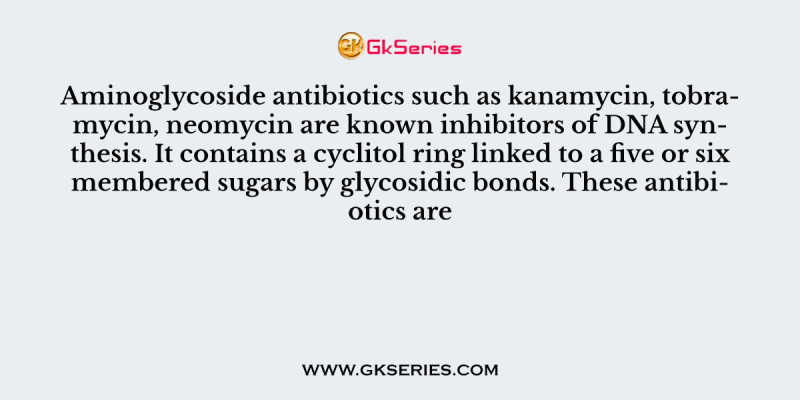 Aminoglycoside antibiotics such as kanamycin, tobramycin, neomycin are known inhibitors of DNA synthesis