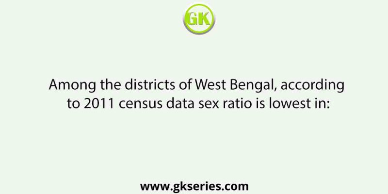Among the districts of West Bengal, according to 2011 census data sex ratio is lowest in: