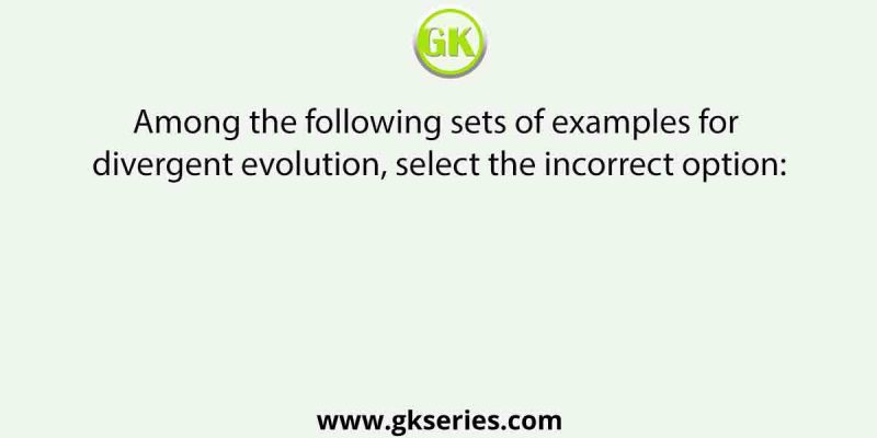 Among the following sets of examples for divergent evolution, select the incorrect option: