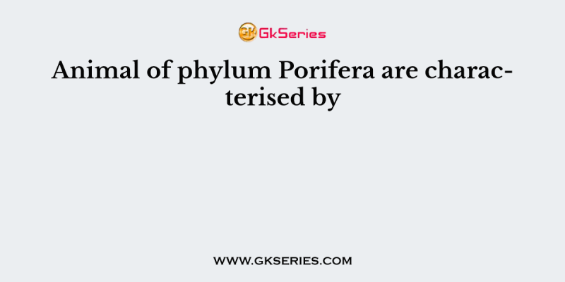 Animal of phylum Porifera are characterised by