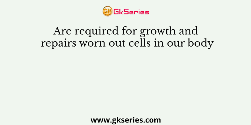 Are required for growth and repairs worn out cells in our body