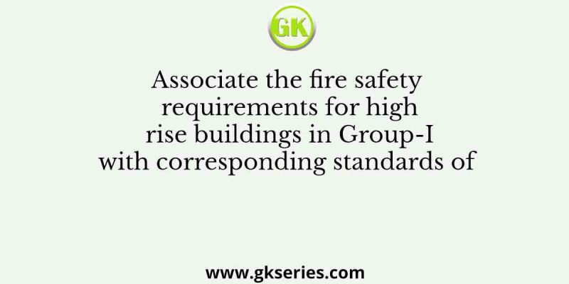 Associate the fire safety requirements for high rise buildings in Group-I with corresponding standards of