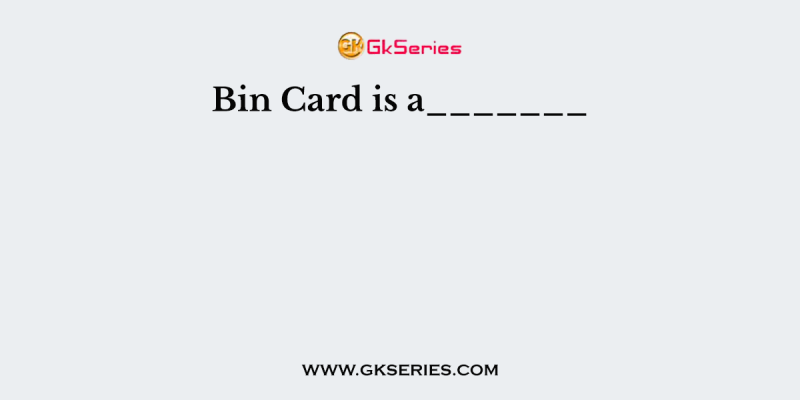 Bin Card is a_______