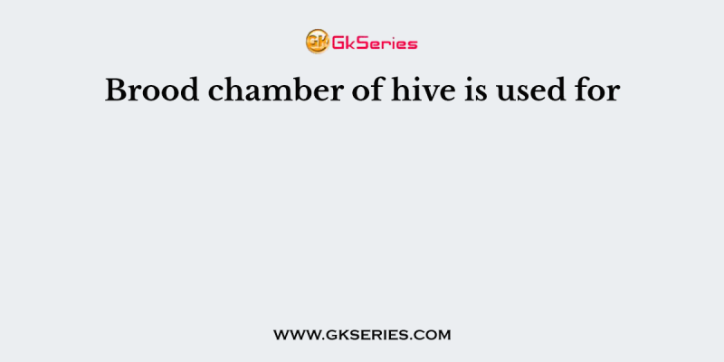 Brood chamber of hive is used for