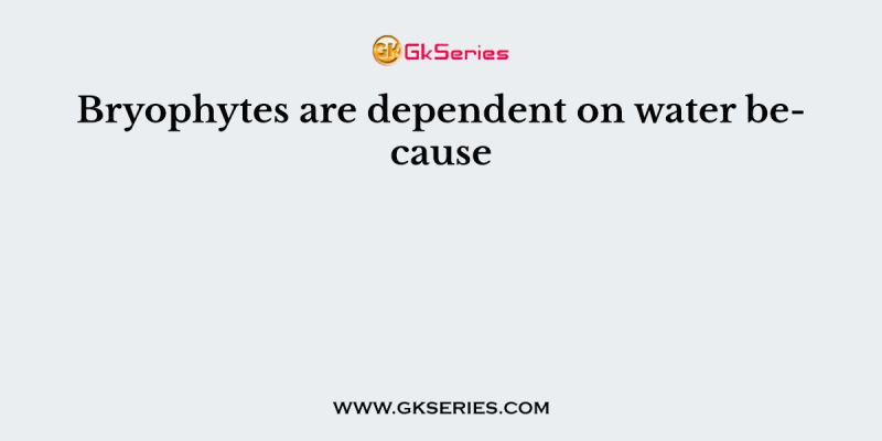 Bryophytes are dependent on water because