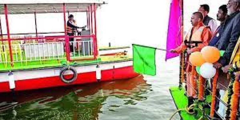 CM Yogi Adityanath Inaugurates UP’s First Floating Restaurant In Prayagraj