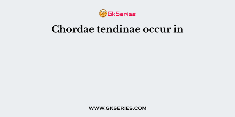 Chordae tendinae occur in